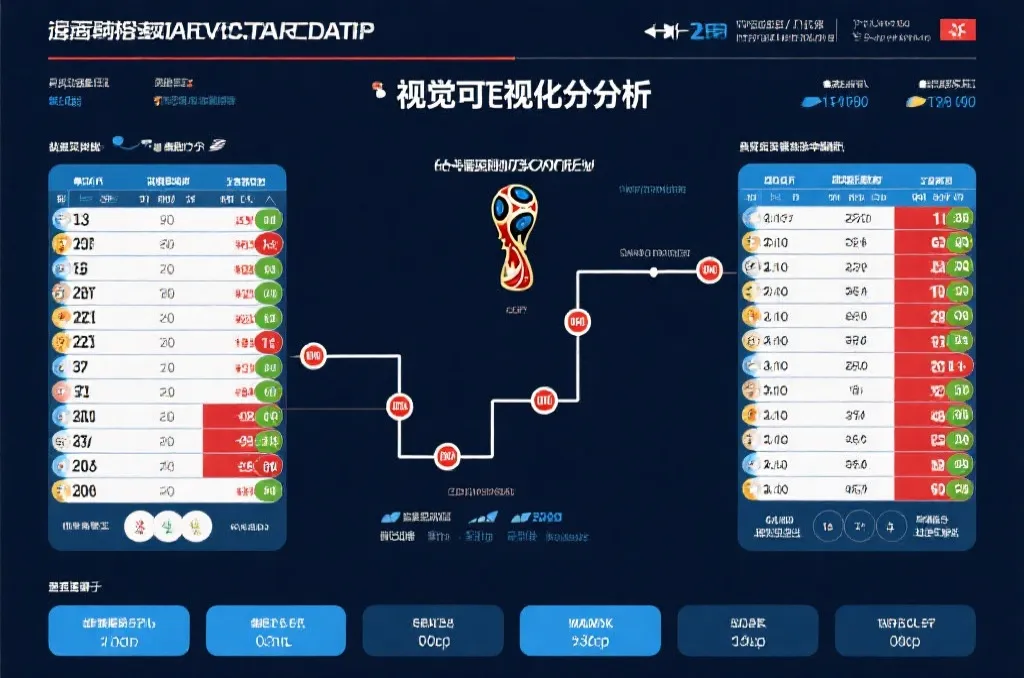 世界杯小组积分榜与交叉淘汰赛对阵推演示意图